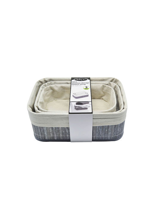Ankor Set dekorative Körbe Bambus Gray 3Stück