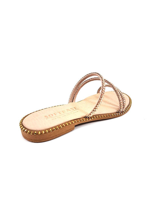 LEATHER SANDALS WITH STRAYS NUDE - Nackt