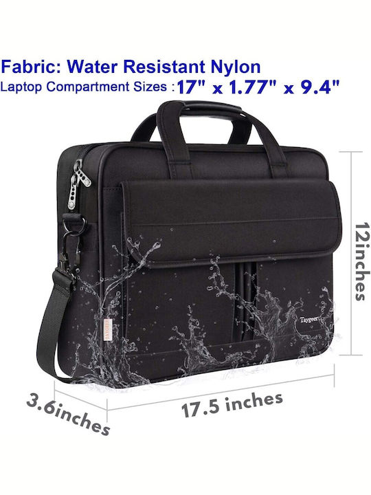 Taygeer 1073 Messenger Waterproof Bag for 17" Laptop Black