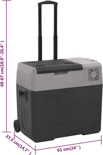 vidaXL Φορητό Ψυγείο 40lt Μαύρο