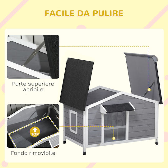 Pawhut Dog House Plastic Outdoor Gray 109x79x72cm