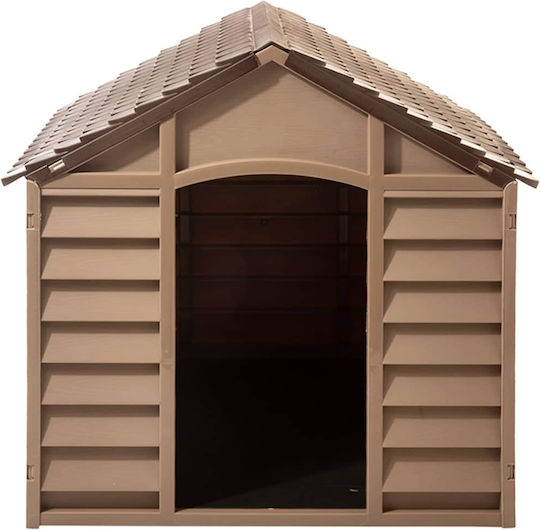 vidaXL Căsuță pentru Câine Plastic Pentru Exterior Maro 86x84x82cm