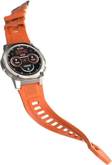 HiFuture FutureGo Mix 2 Stainless Steel Smartwatch με Παλμογράφο (Πορτοκαλί)