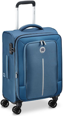 Delsey Travel Suitcases Fabric Blue with 4 Wheels Set 3pcs