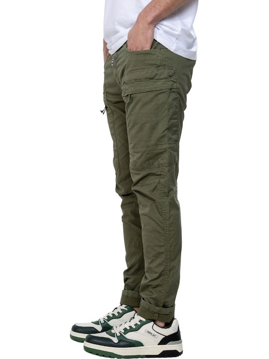 Trousers Cargo Elastic in Loose Fit Chaki