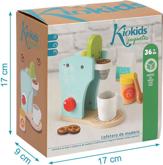 Kiokids Wooden Coffee Machine for Kids Aged 3 and Up