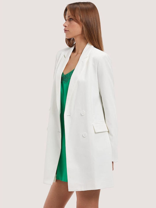 White long jacket with cross clasp