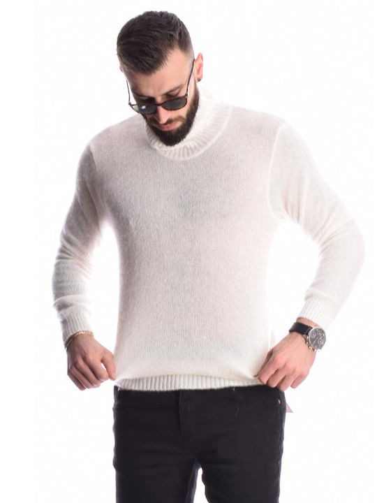 White wool knitted sweater