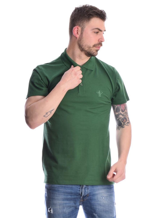 Grünes Poloshirt mit kurzen Ärmeln