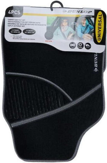 Dunlop Satz Vorder- und Hintermatten Universal 4Stück aus Teppichboden Schwarz