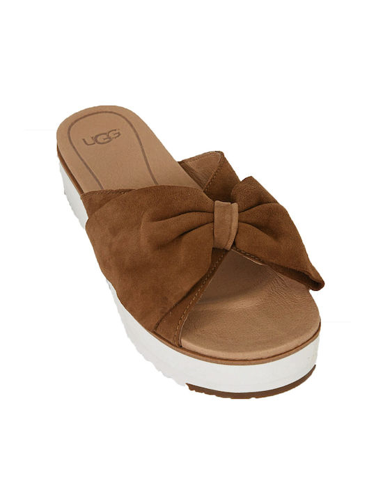 Ugg Australia Joan II Platform Slide Women's Flat Sandals Flatforms In Brown Colour