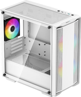 Deepcool R-CC360-WHAPM3-G-1 Gaming Mini Tower Computer Case with Window Panel and RGB Lighting White