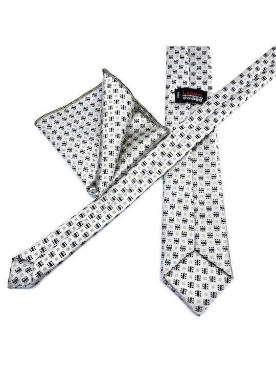 Legend Accessories Herren Krawatten Set Gedruckt in Silber Farbe