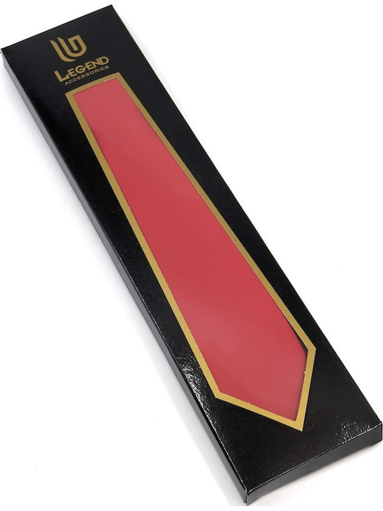 Legend Accessories Σετ Ανδρικής Γραβάτας Μονόχρωμη σε Κόκκινο Χρώμα
