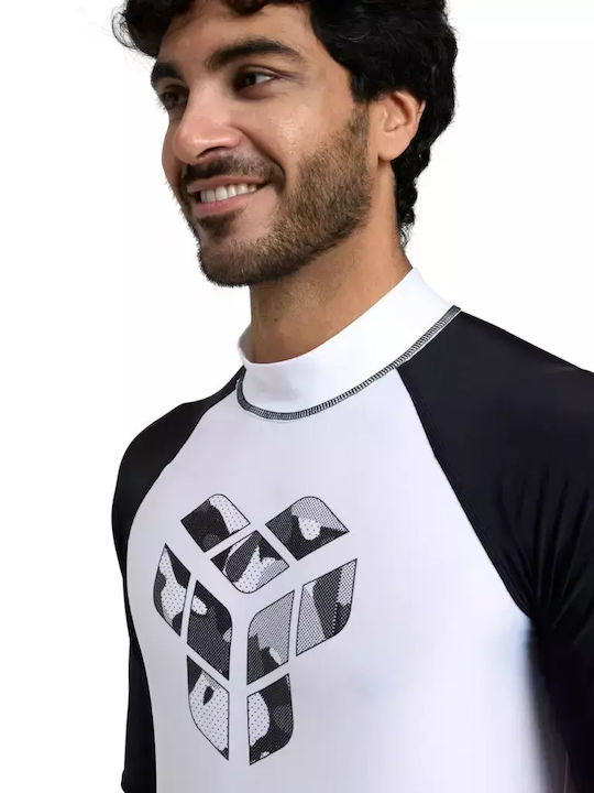 Arena Rash Vest Men's Short Sleeve Sun Protection Shirt White