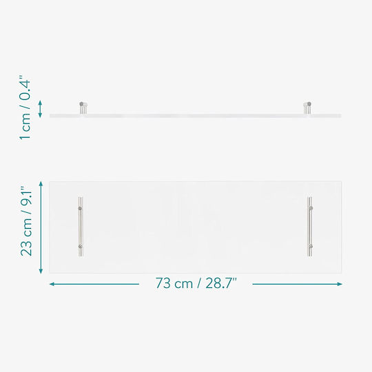 Navaris An der Wand montiert Badezimmerregal Kunststoff 73x23x1cm Transparent
