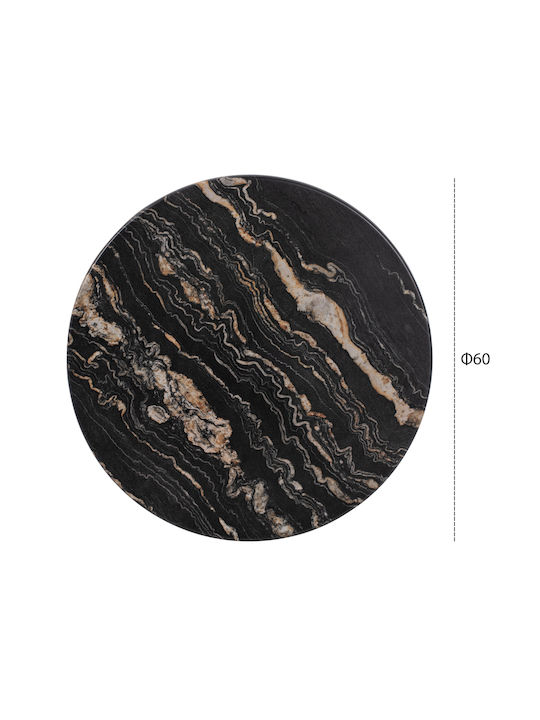 Freebox Round Table Surface Werzalit Black Gold 60x60x2.5cm