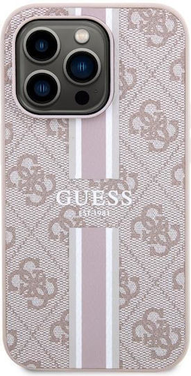Guess Printed Stripes MagSafe Umschlag Rückseite Kunststoff Rosa (iPhone 14 Pro Max)