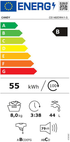 Candy Πλυντήριο Ρούχων 8kg 1400 Στροφών Smart Check-up CS 1482DW4/1-S