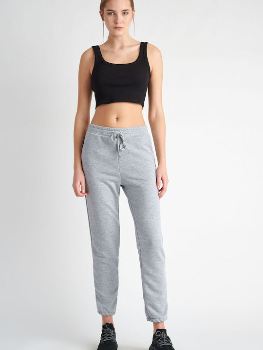 SugarFree Women's High Waist Jogger Sweatpants Gray