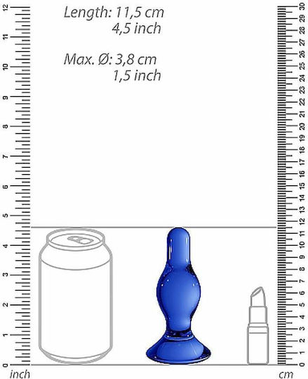 Shots Chrystalino Classy Glass Anal Plug Blue