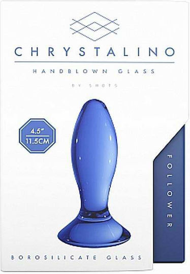 Shots Chrystalino Follower Glass Anal Plug Blue 11.5cm