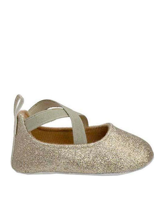 Meridian Shoes Baby Ballerinas Gold