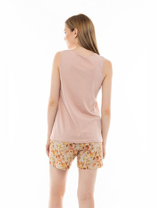 Pink Label Sommer Damen Pyjama-Set Multi Floral