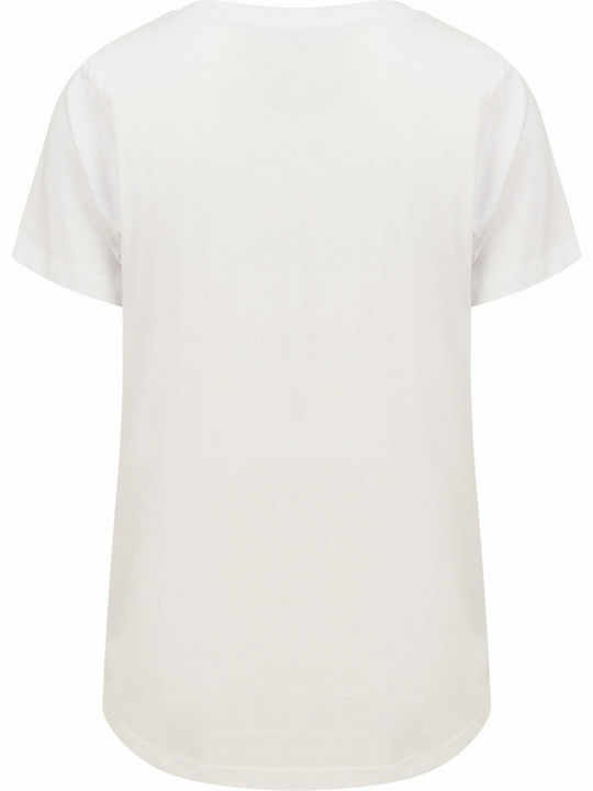 Tokyo Laundry Calvia Ombre Motif Cotton Jersey T-Shirt 3C14634 - Bright White