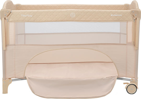 Kikka Boo Milky Way 2023 Playpen 2 Levels with Mattress Beige 125x65cm