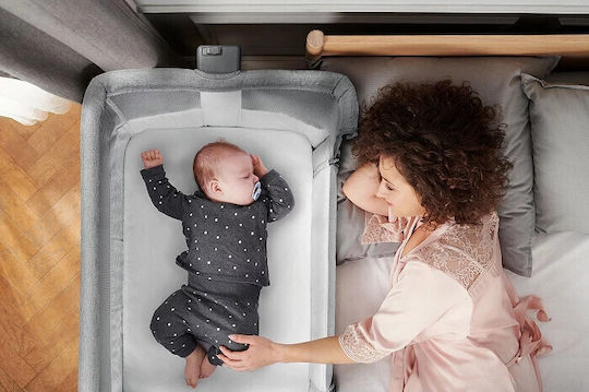 Kinderkraft Люлка Neste Air с Матрак, Странично Отваряне и Колела Сив