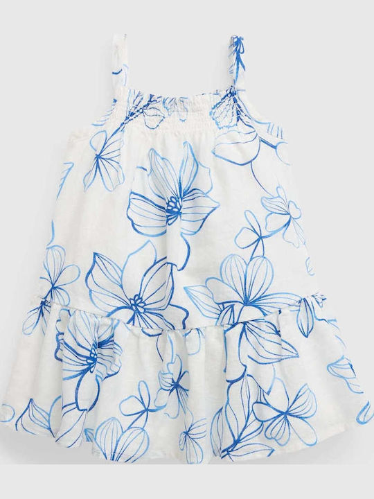 Rochie Fete Fără Mâneci In Floral Alb