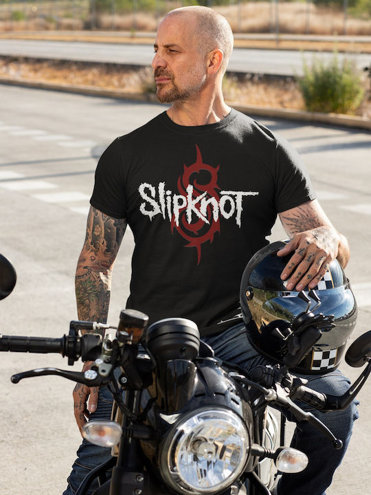 Pegasus Slipknot Logo T-shirt Black Cotton