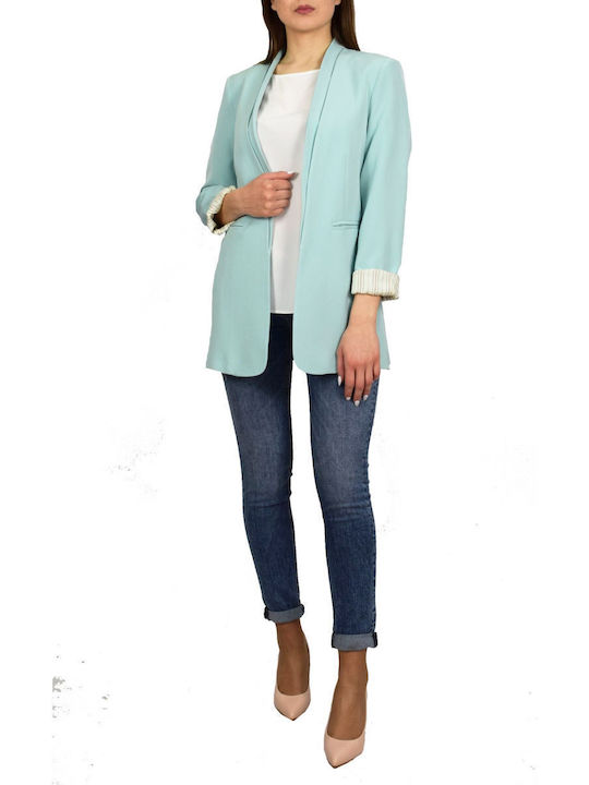 Passager Lung Blazer pentru femei Sacou Turcoaz