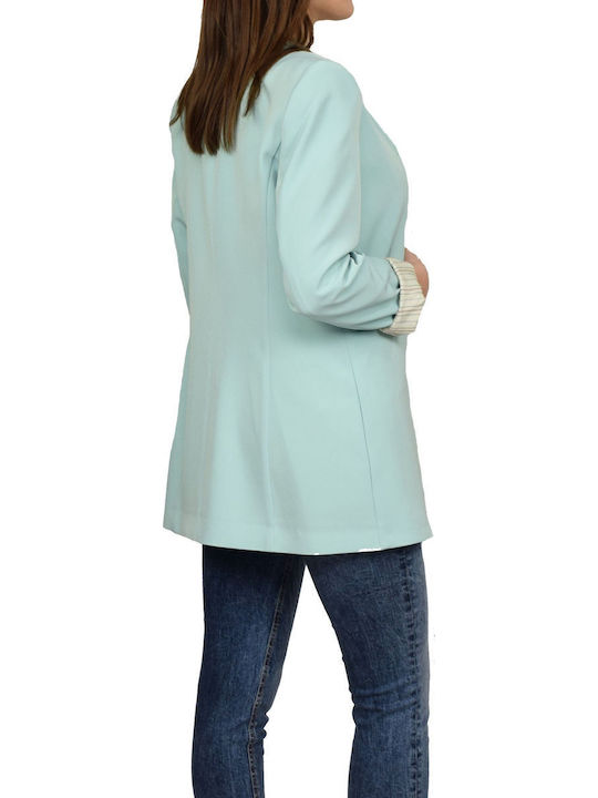 Passager Lung Blazer pentru femei Sacou Turcoaz