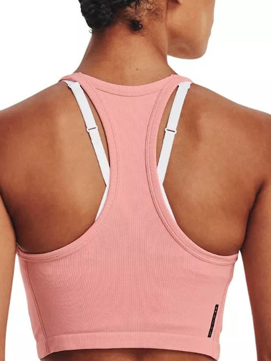 Under Armour Rush Seamless Damen Sportliches Crop Top Ärmellos Rosa