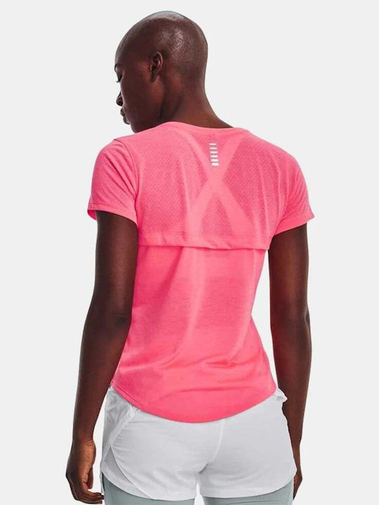 Under Armour Streaker Γυναικείο Αθλητικό T-shirt Fast Drying Pink Shock