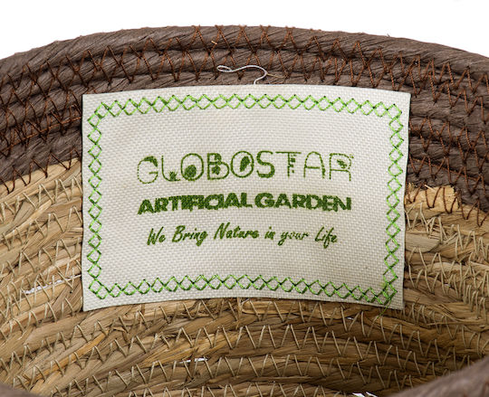 GloboStar Lefkada Саксия Слама Бежов Със стойка 22x22x15εκ.