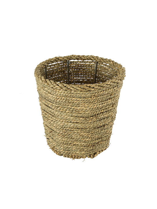 GloboStar Thassos Planter Wicker Beige 26x26x24cm.