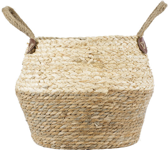 GloboStar Andros Planter Wicker Brown with Stand 29x29x30cm.