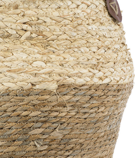 GloboStar Andros Planter Wicker Brown with Stand 29x29x30cm.