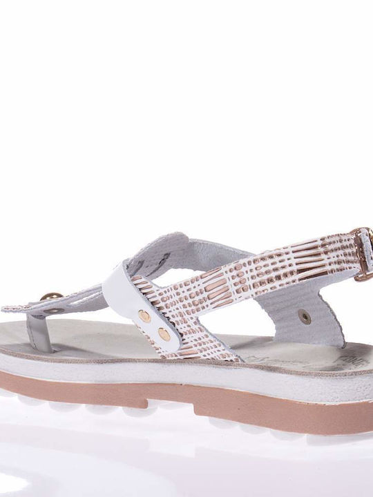 Fantasy Sandals Anatomic Leather Women's Sandals with Ankle Strap White Desert