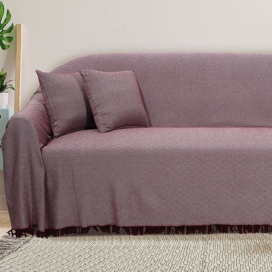 Das Home 0220 Three-Seater Sofa Throw 180x300cm Burgundy