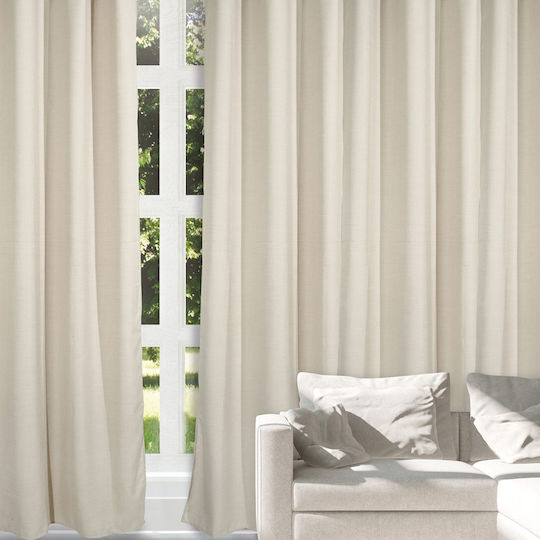 Das Home Κουρτίνα με Τρουκς 2239 Λευκή 140x270εκ.