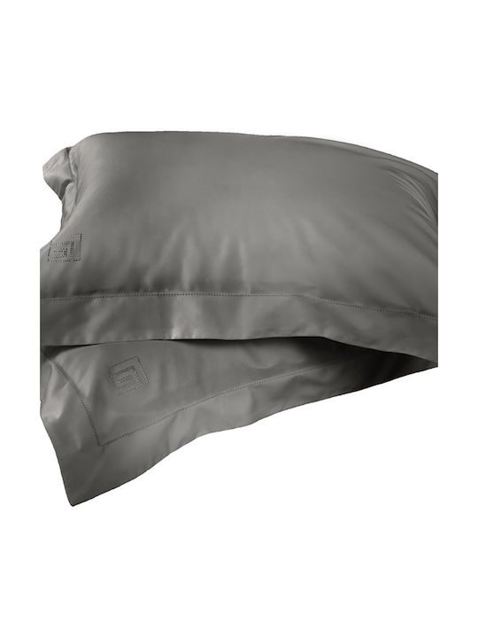 Guy Laroche Silky Pillowcase Set Oxford Anthracite 52x72cm.