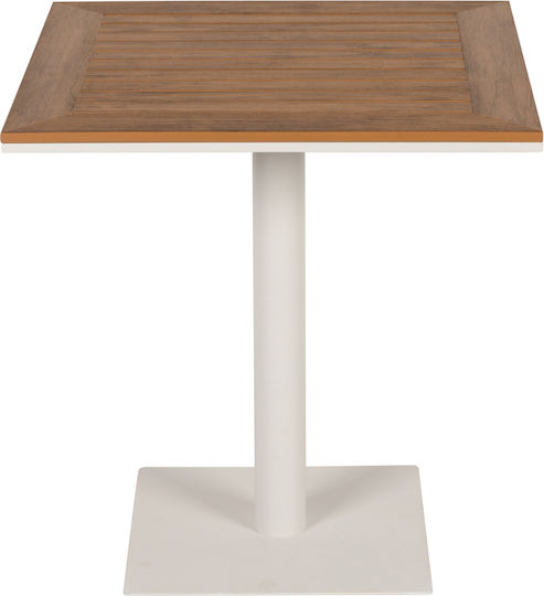Namibia Outdoor Bar Free Standing Table with Polywood Surface and Metal Frame Walnut 70x70x72cm
