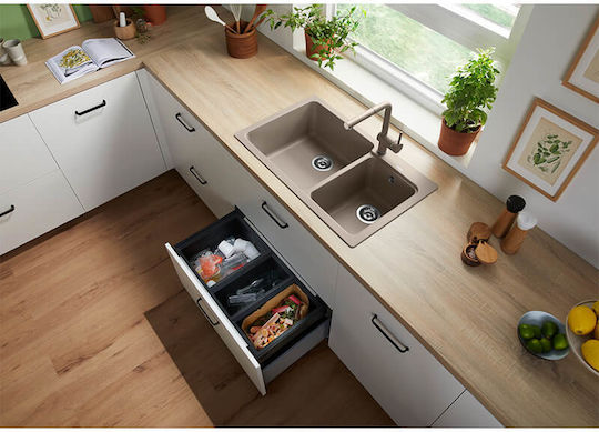 Blanco Naya 8 527313 Drop-In Sink Left Synthetic Granite W81.5xD50cm Volcano Grey