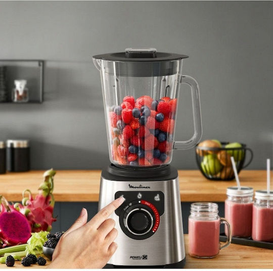 Moulinex Μπλέντερ με Γυάλινη Κανάτα 2 lt 1200W Inox LM871