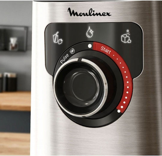 Moulinex Μπλέντερ με Γυάλινη Κανάτα 2 lt 1200W Inox LM871