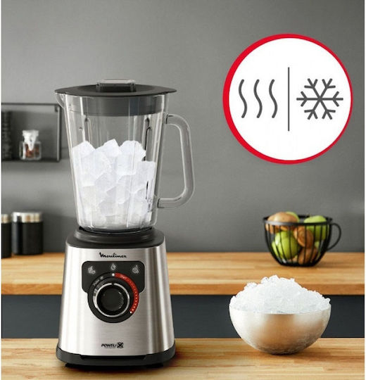 Moulinex Μπλέντερ με Γυάλινη Κανάτα 2 lt 1200W Inox LM871